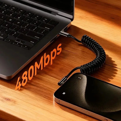 120W Fast Charging Coiled Type C Cable